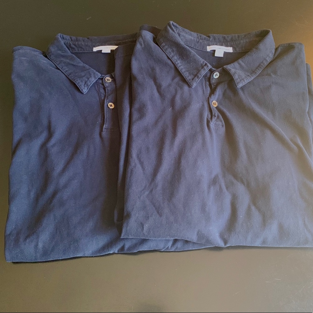 Two Blue Standard James Perse Polos